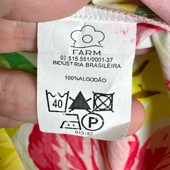 Vintage FARM Rio Floral Cotton Midi Skirt Made in Brazil Resort M - Picture 9 of 13